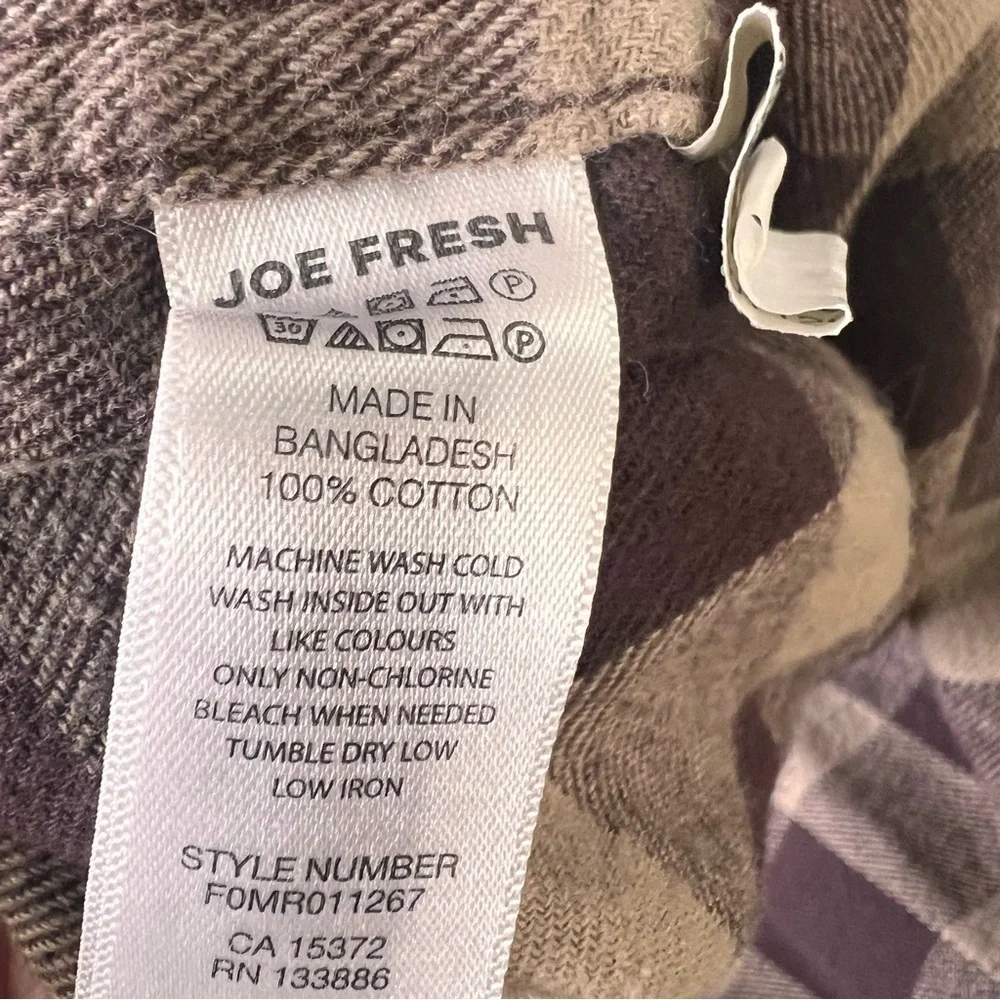 Joe Fresh Plaid Button Front Shirt Size 2XL 100% Cotton - Picture 5 of 6